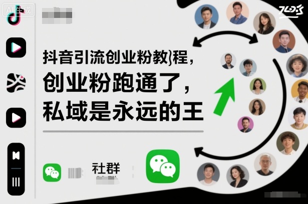 抖音引流创业粉教程，创业粉终于跑通了，私域是永远的王-晶创聚力