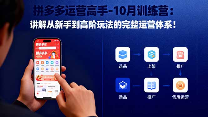 拼多多运营高手-10月训练营：讲解从新手到高阶玩法的完整运营体系！-晶创聚力