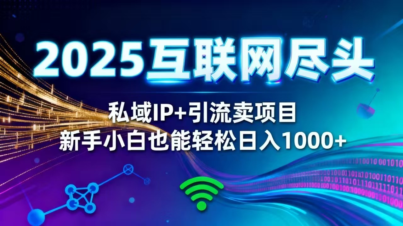 2025网创尽头王炸项目！私域 IP + 精准引流，新手小白在家躺赚日入 1000+-晶创聚力