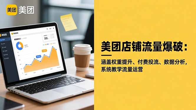 美团店铺流量爆破：涵盖权重提升、付费投流、数据分析，系统教学流量运营-晶创聚力