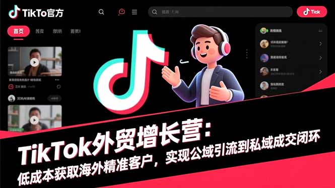 TikTok外贸增长营：低成本获取海外精准客户，实现公域引流到私域成交闭环-晶创聚力