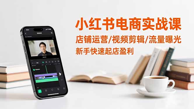 小红书电商实战课：店铺运营/视频剪辑/流量曝光，新手快速起店盈利-晶创聚力