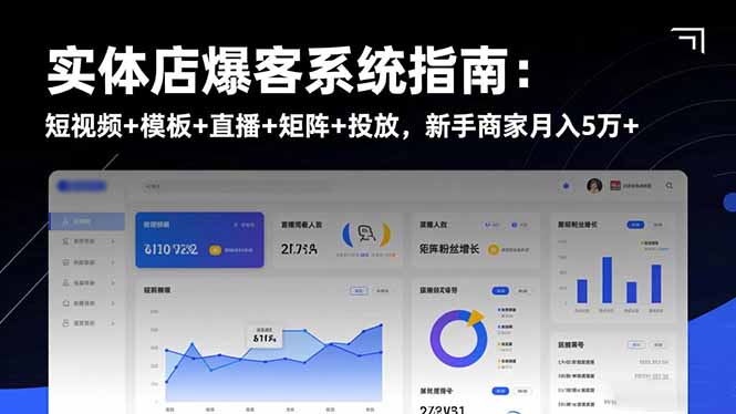 实体店爆客系统指南：短视频+模板+直播+矩阵+投放，新手商家月入5万+-晶创聚力
